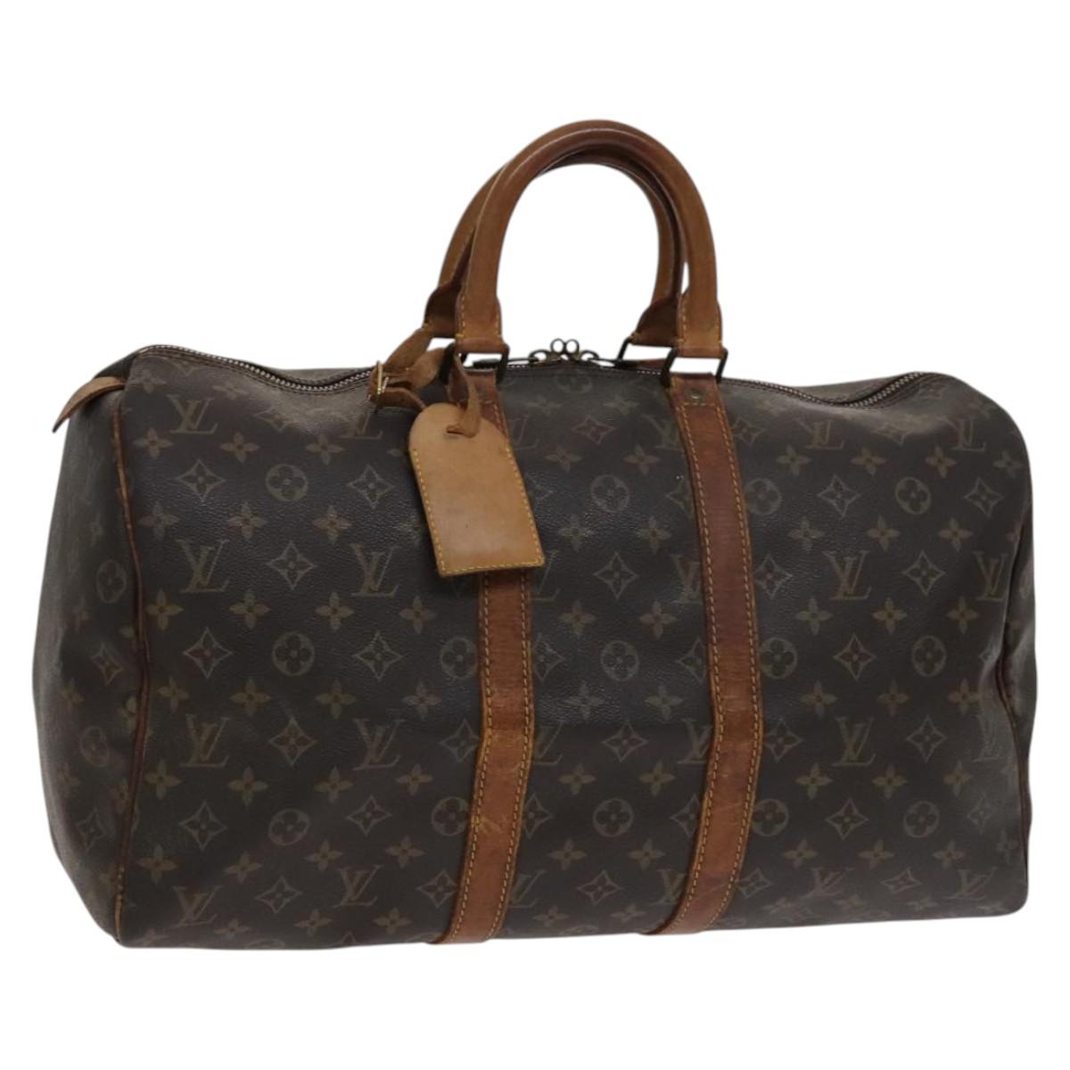 Louis Vuitton Keepall 45, Brown, Canvas, travel