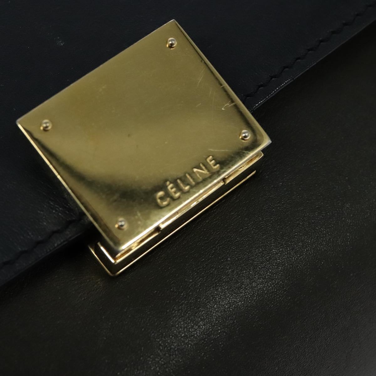 Céline Trapèze, Black, Leather, tote
