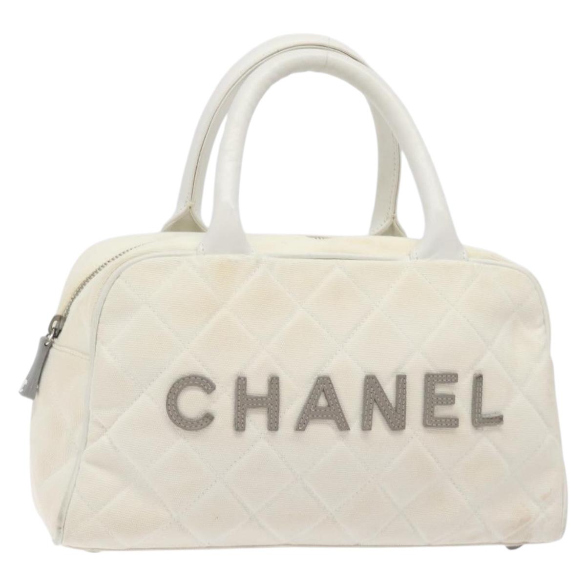 Chanel Chanel, White, Canvas, handbag