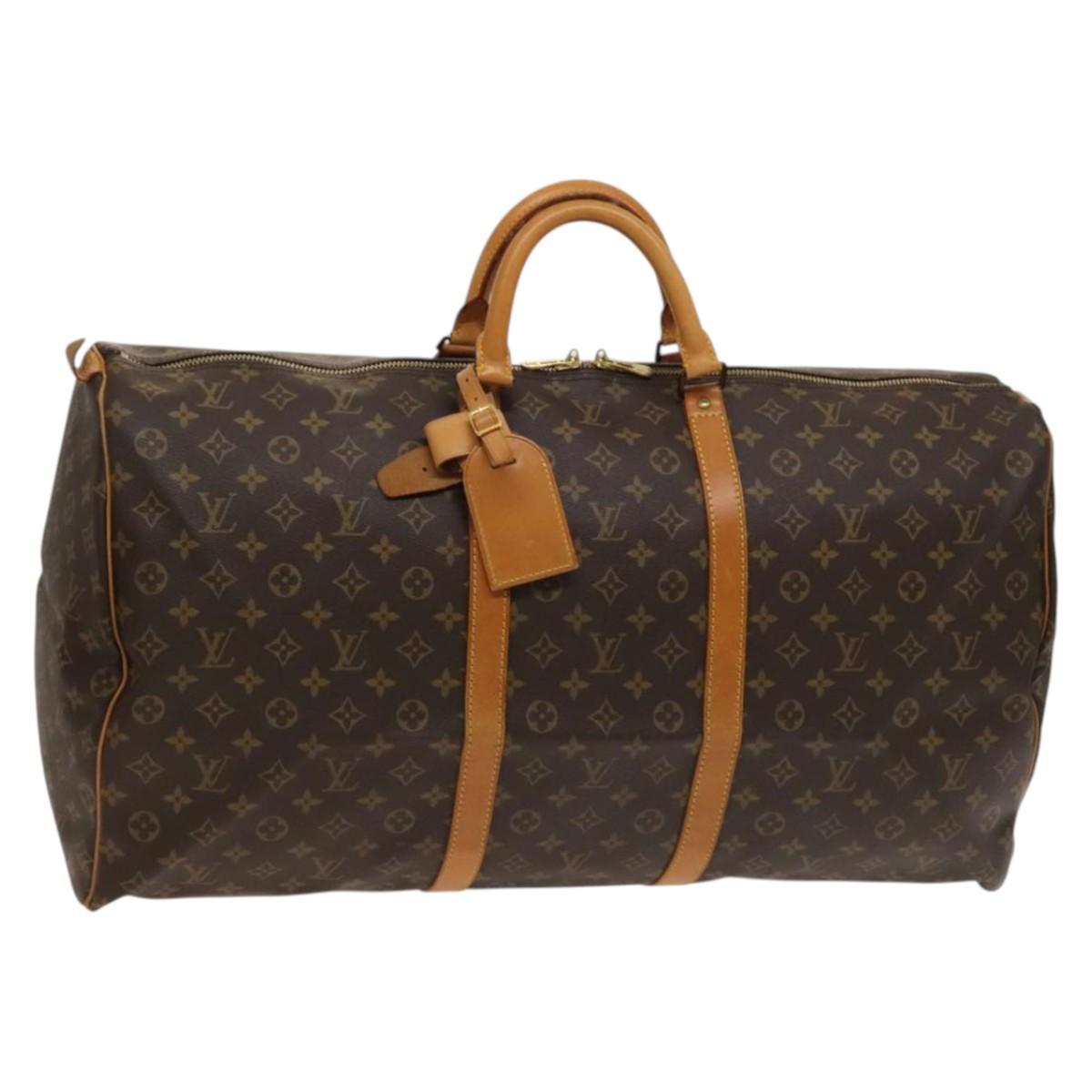 Louis Vuitton Keepall 60, Brown, Canvas, travel