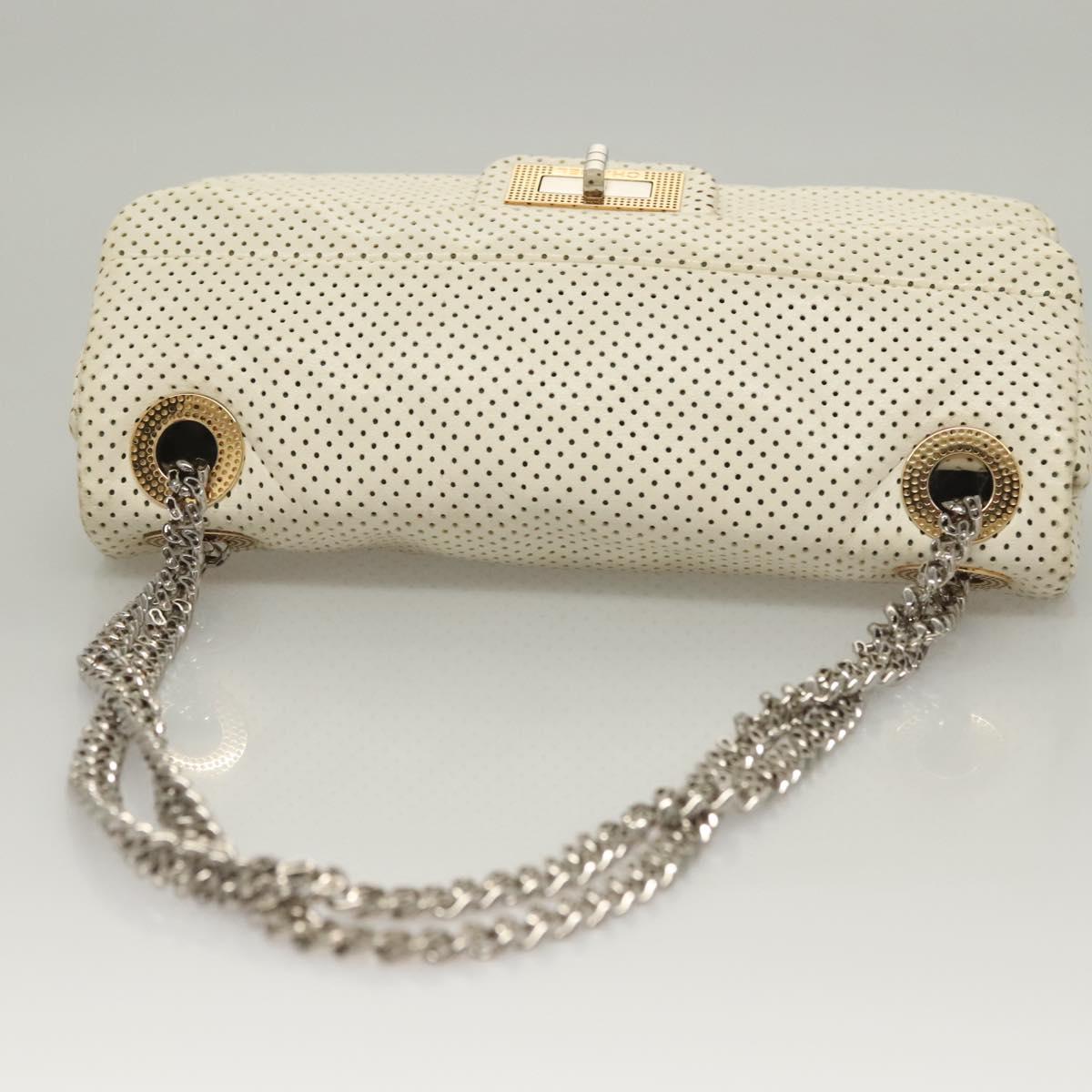 "Chanel 2,55", White, Leather, shoulder