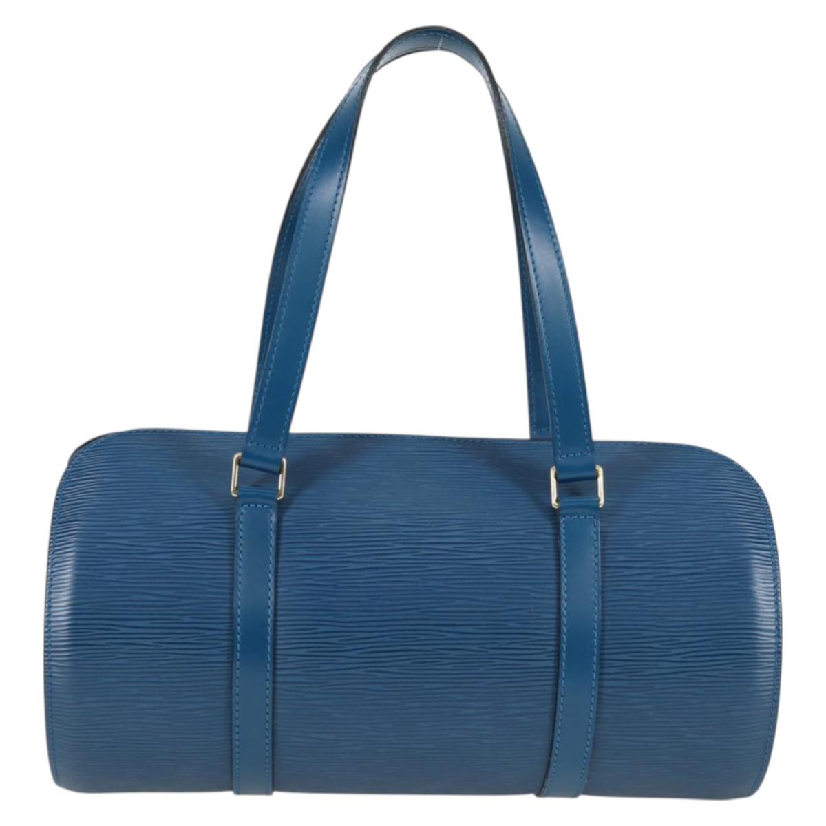 Louis Vuitton Soufflot, Blue, Leather, handbag