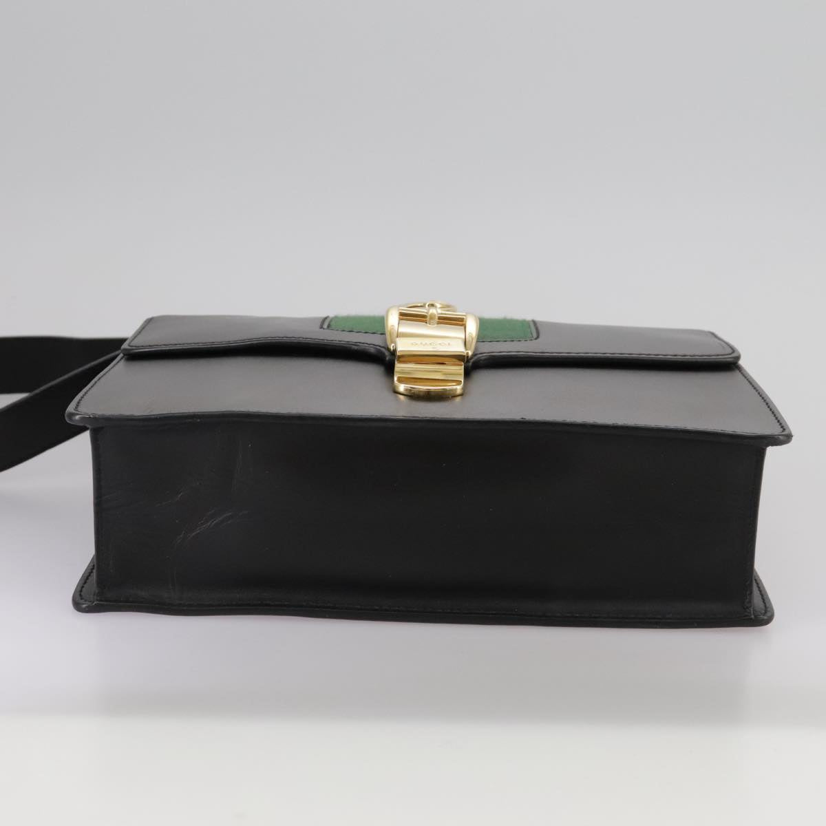 Gucci Sylvie, Black, Leather, shoulder
