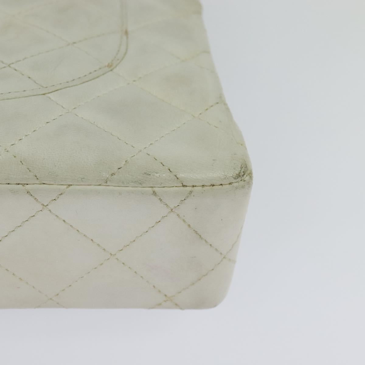 Chanel Double flap, White, Leather, handbag