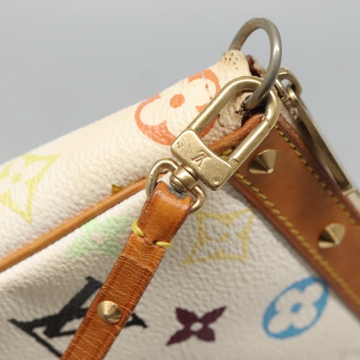 Louis Vuitton Pochette Accessoire, White, Canvas, clutch