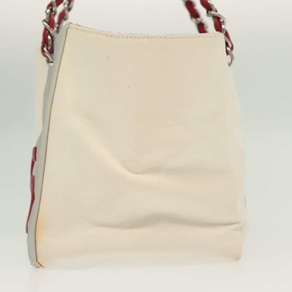 Chanel Numero 5, White, Canvas, tote