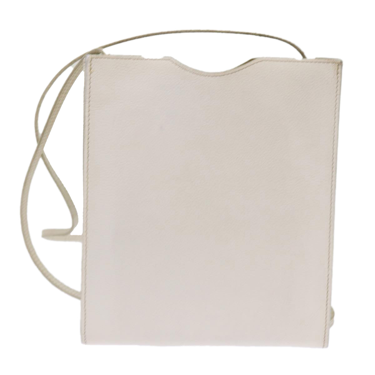 Hermès, White, Leather, shoulder