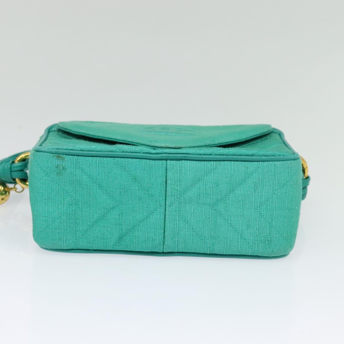 Chanel Camera, Green, Canvas, shoulder