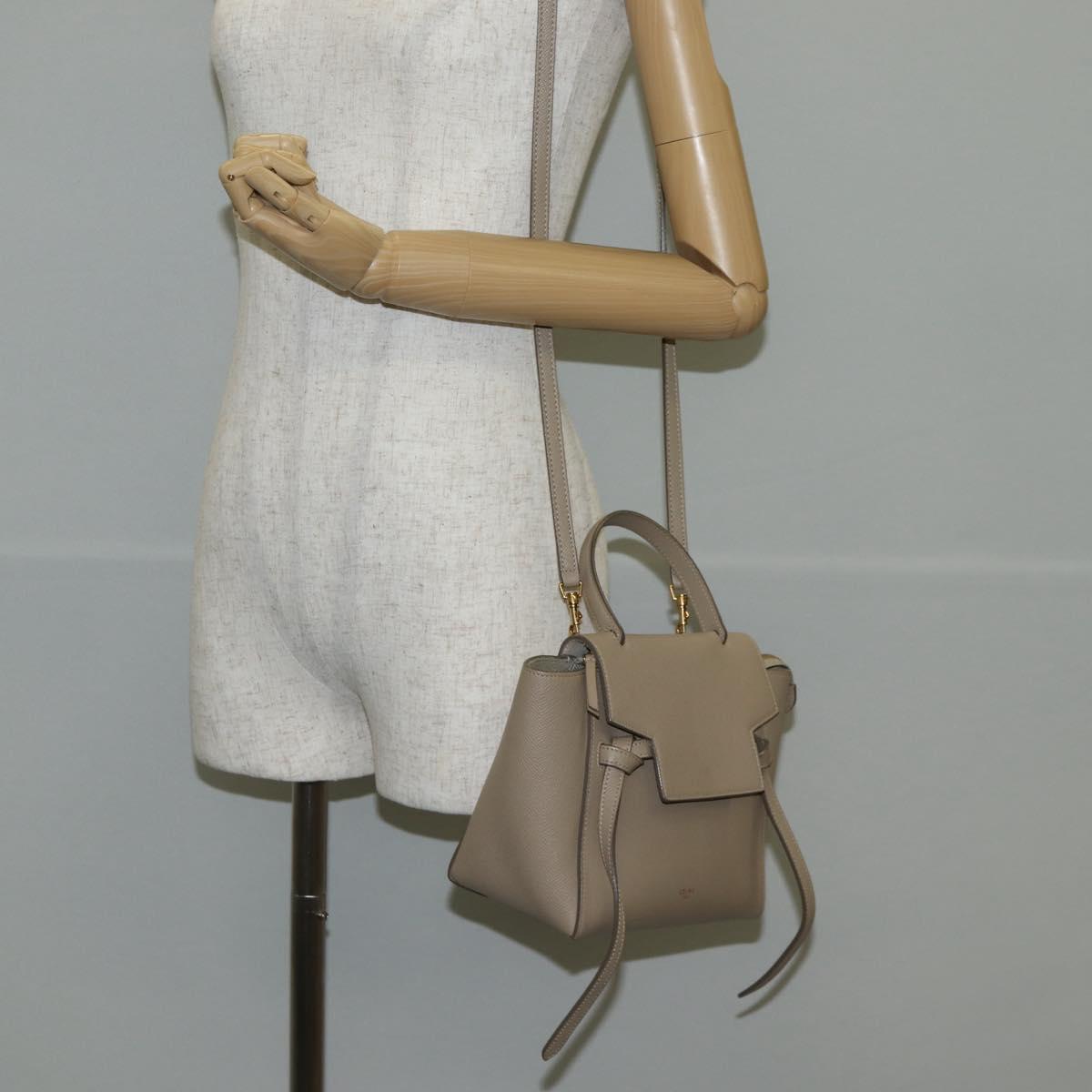Céline Belt, Beige, Leather, handbag