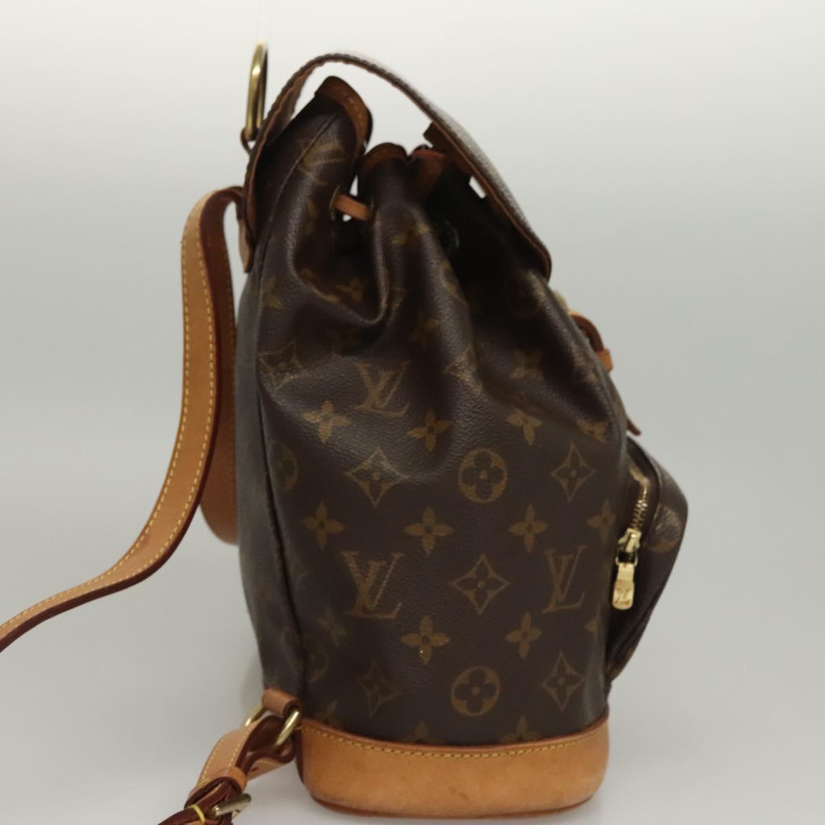 Louis Vuitton Montsouris MM, Brown, Canvas, backpack
