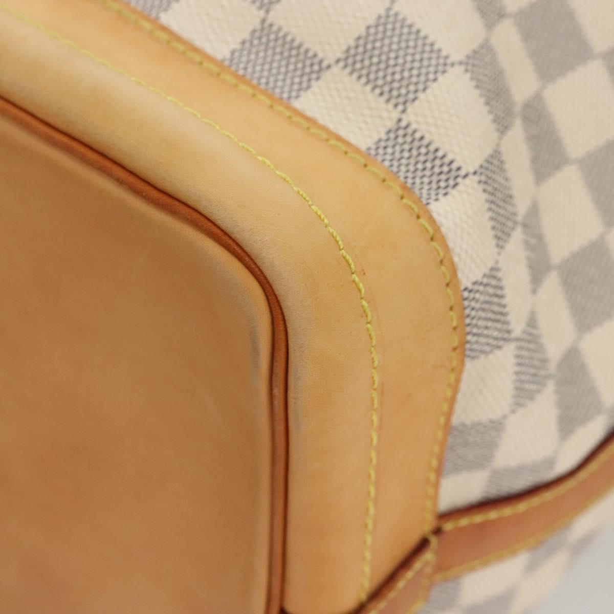 Louis Vuitton Noe, White, Canvas, shoulder