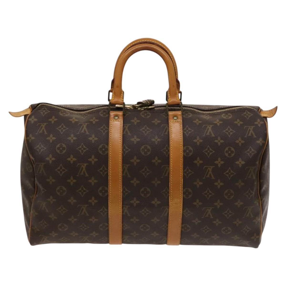 Louis Vuitton Keepall 45, Brown, Canvas, travel