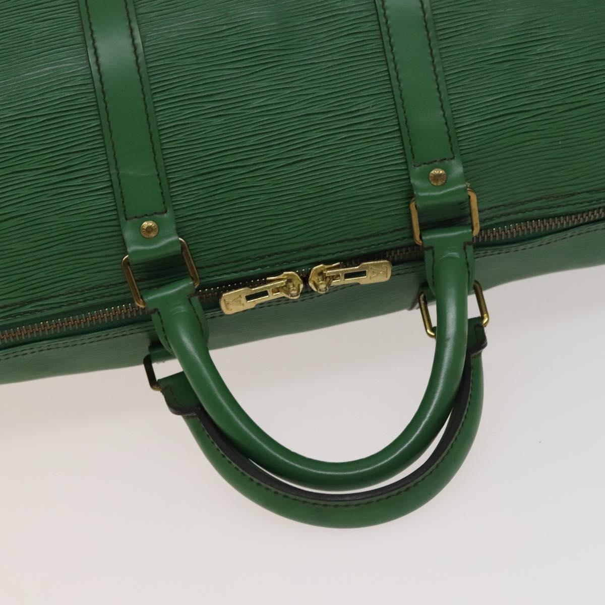 Louis Vuitton Keepall 50, Green, Leather, travel