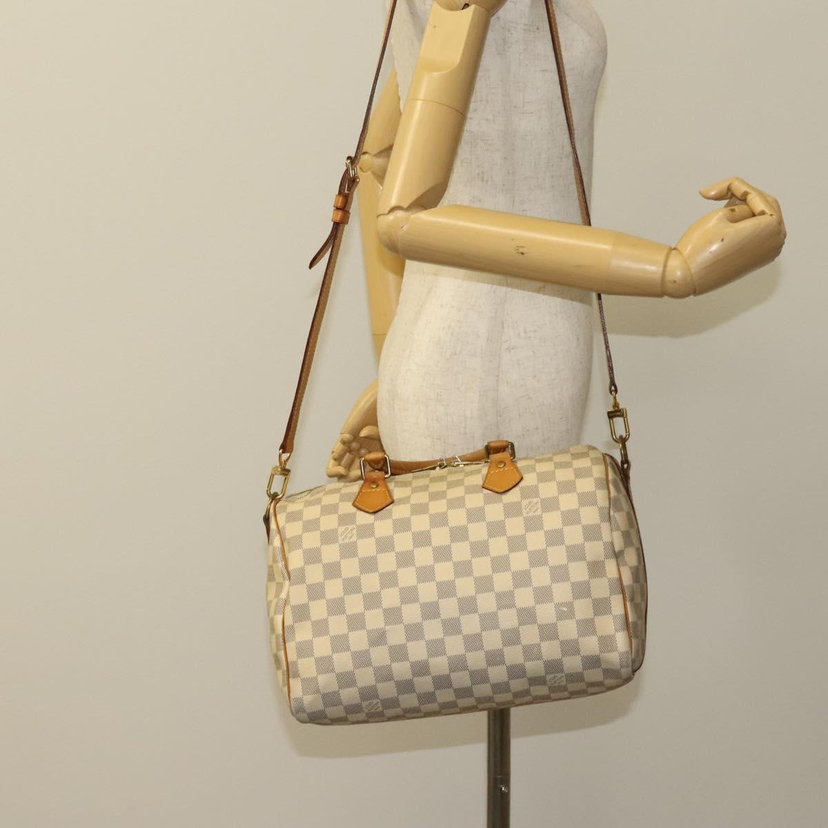 Louis Vuitton Speedy Bandoulière 30, White, Canvas, handbag