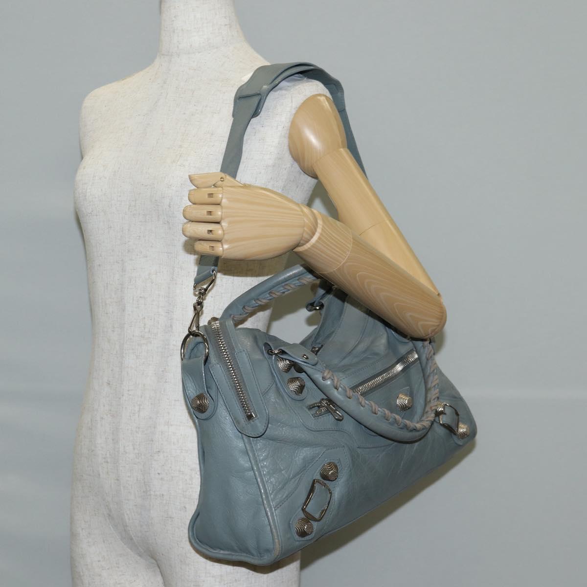 Balenciaga City, GRAY, Leather, handbag