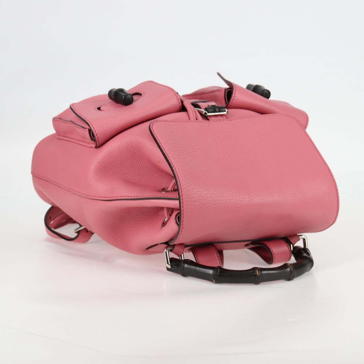 Gucci Bamboo, Pink, Leather, backpack