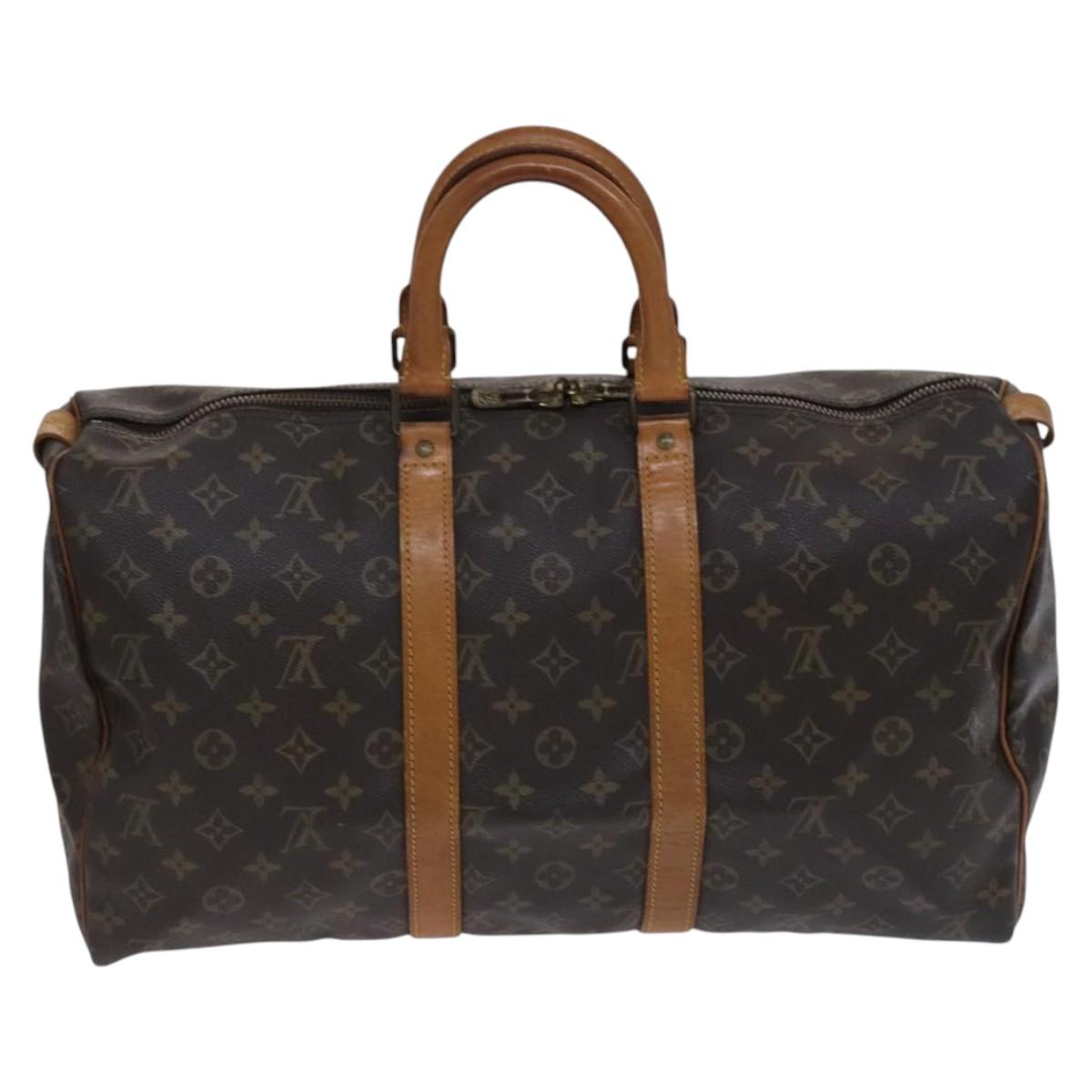 Louis Vuitton Keepall 45, Brown, Canvas, travel