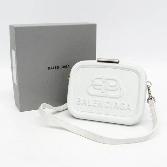 Balenciaga Logo Lunch Box Bag Plastic, White, Plastic, Shoulder Bag