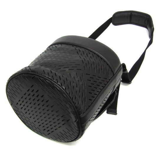 Bottega Veneta Paper Bucket Bag Perforated Leather, Black, Leather, Shoulder Bag