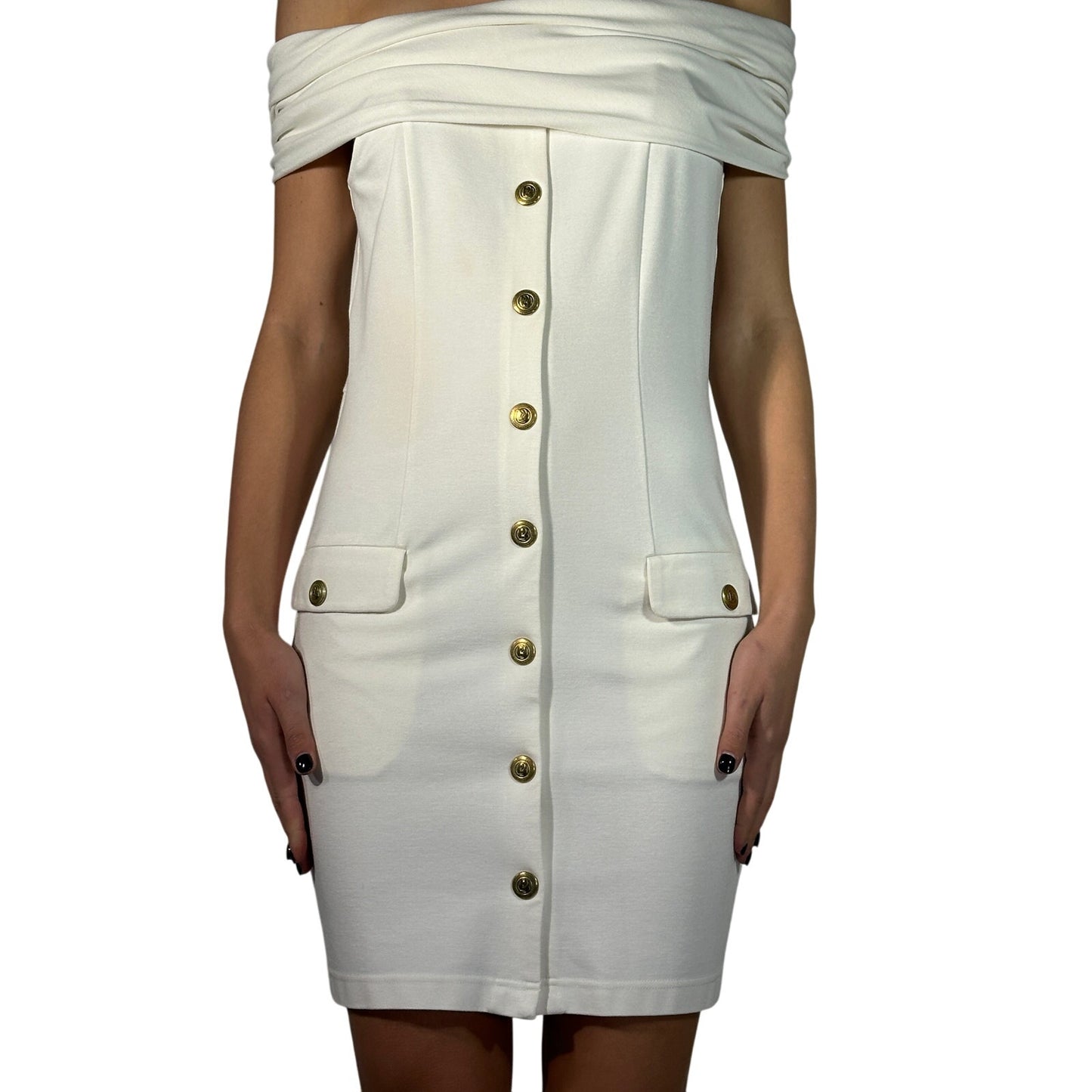Pierre Balmain Off The Shoulder Mini Dress