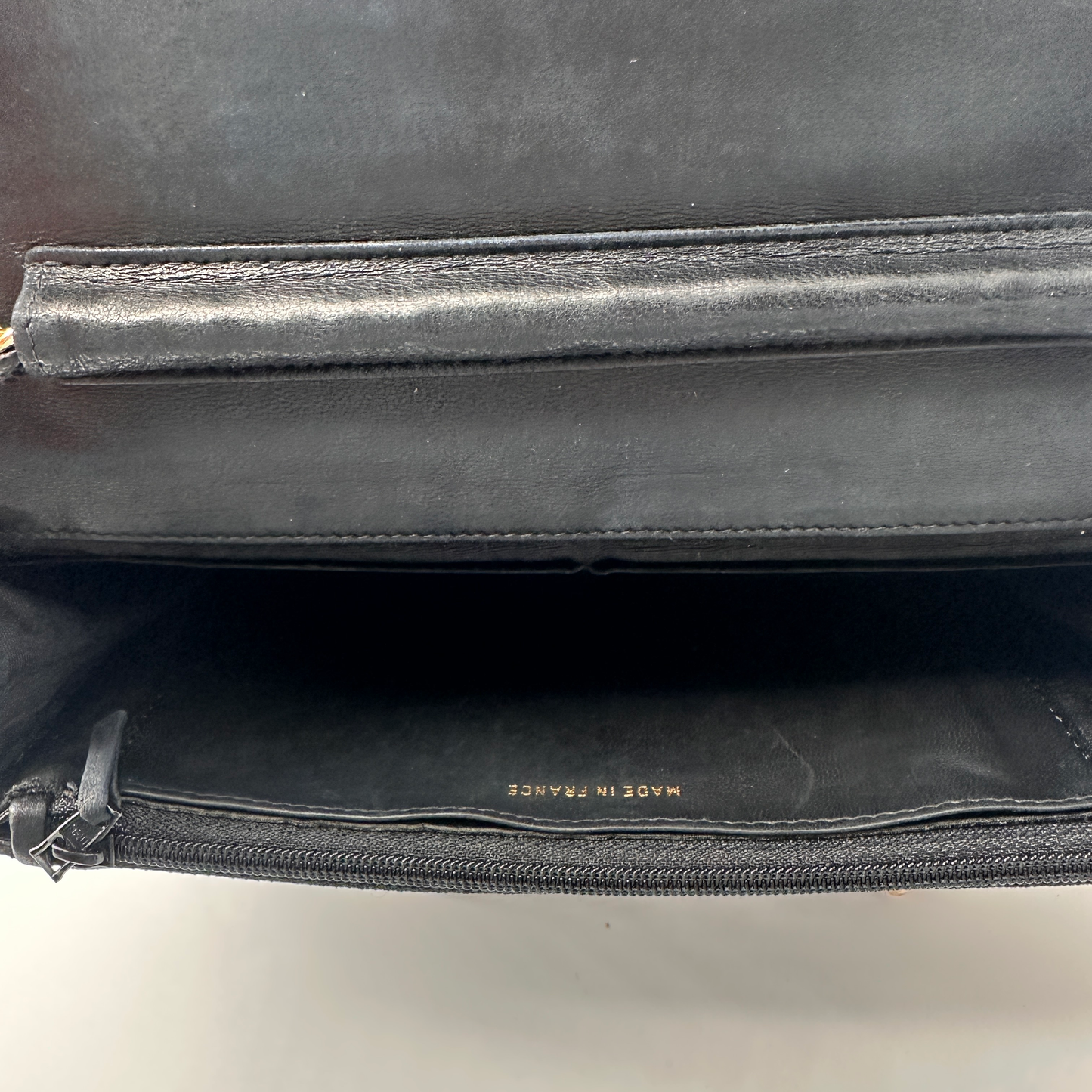 Chanel Wallet On Chain, Black, Leather, shoulder