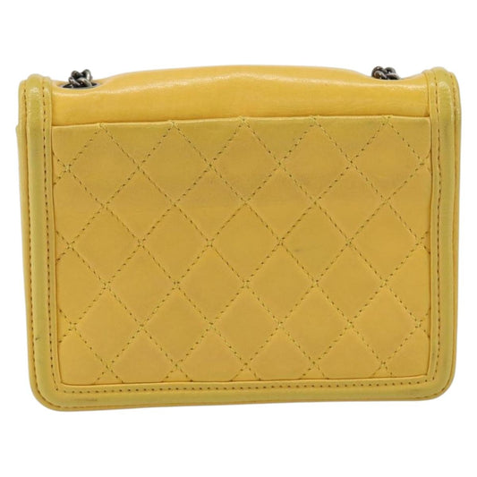Chanel Boy Brick Flap Bag Lambskin and Plexiglass, YELLOW, LEATHER, Clutche & pouche