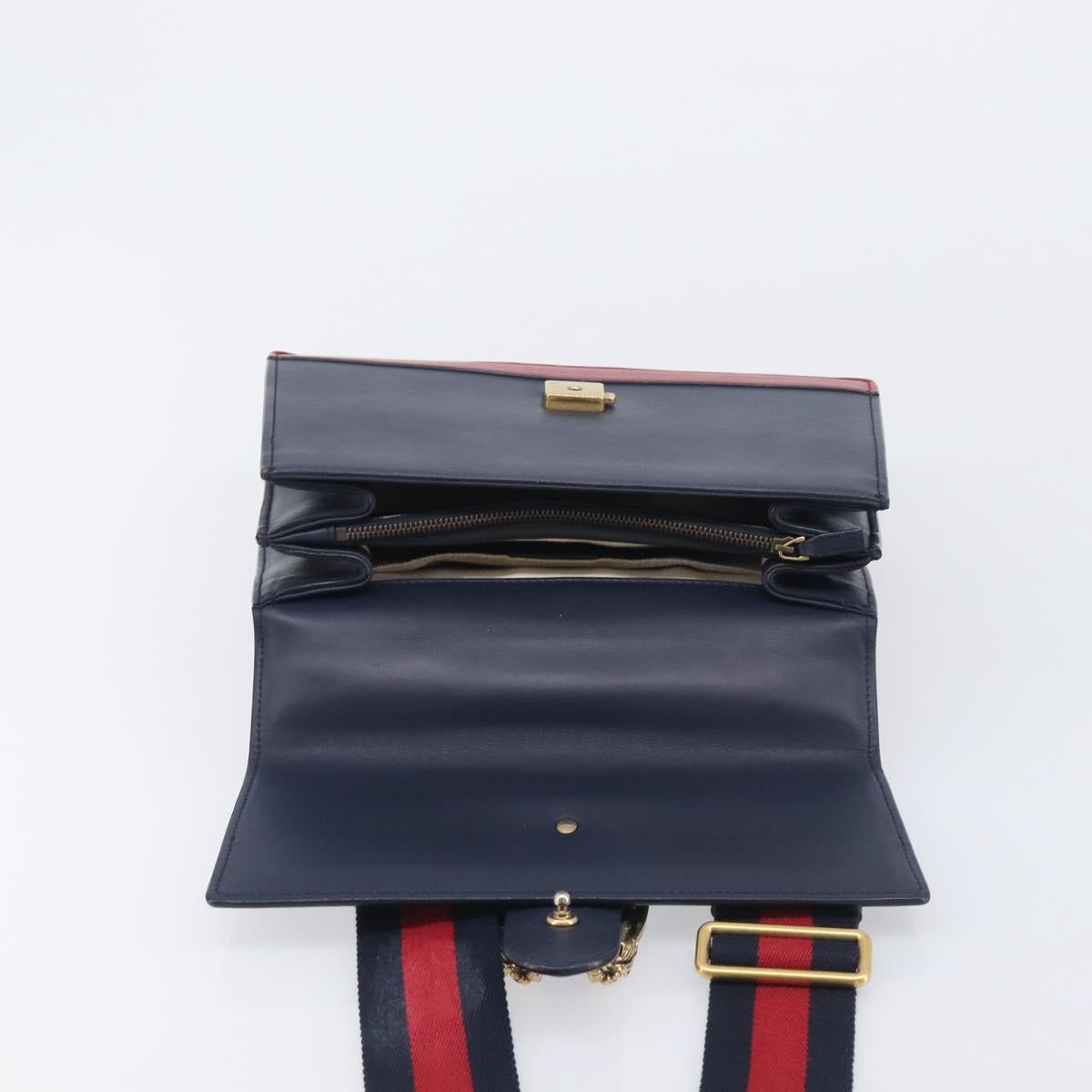 Gucci Dionysus Bamboo Top Handle Leather, Navy, Leather, Handbag