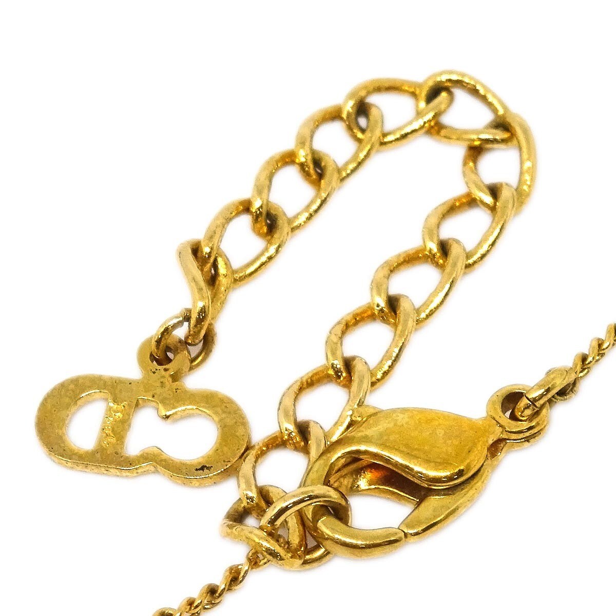 Christian Dior CD Round Pendant Metal, Gold, Gold Plated, Necklace