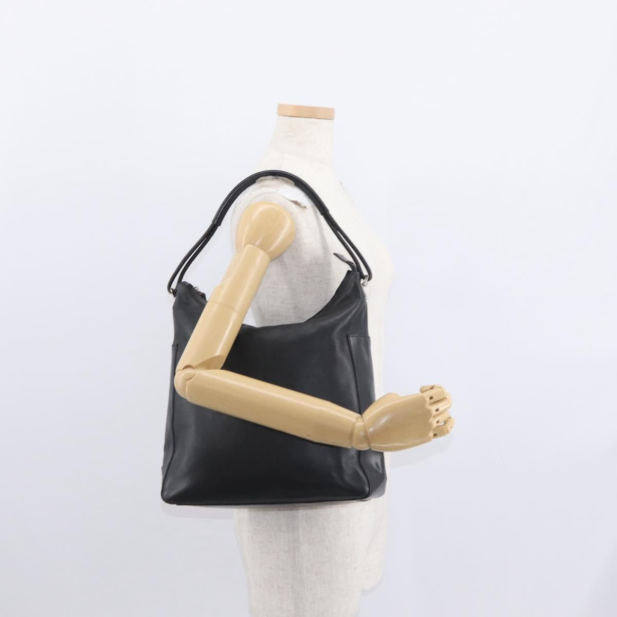 Gucci Vintage Interlocking G Flap Shoulder Bag Leather, BLACK, LEATHER, Shoulder bag