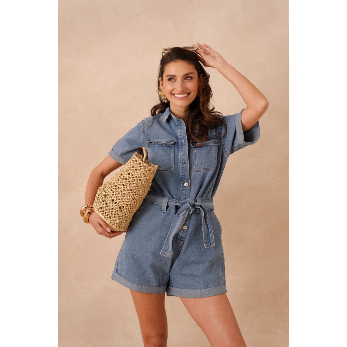 Oraije Paris Denim Playsuit