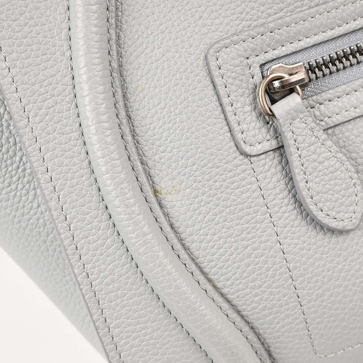 Celine Luggage Grainy Leather, Gray, Leather, Handbag