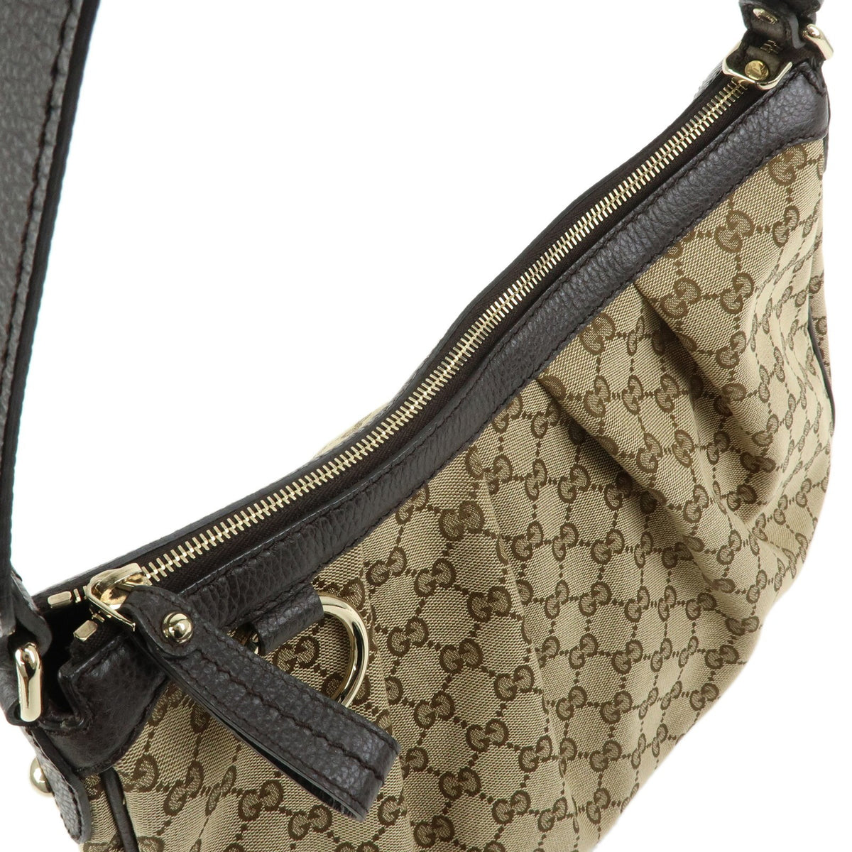 Gucci Sukey Hobo GG Canvas with Leather, Beige, Canvas, Shoulder Bag
