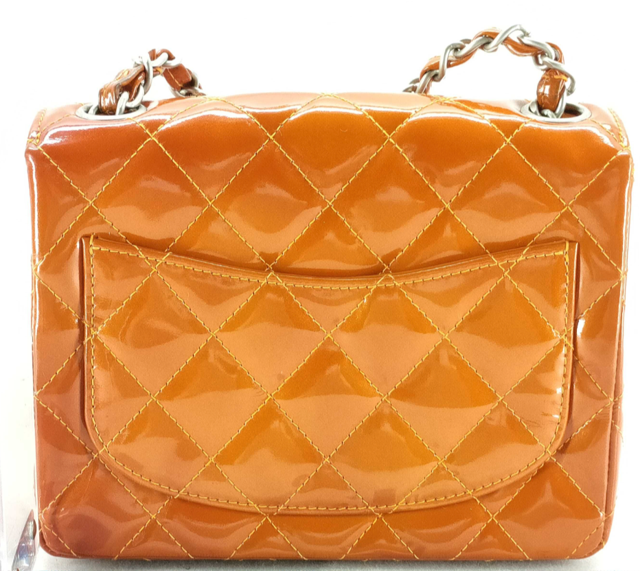 Chanel MINI FLAP BAG, Orange, Leather, shoulder