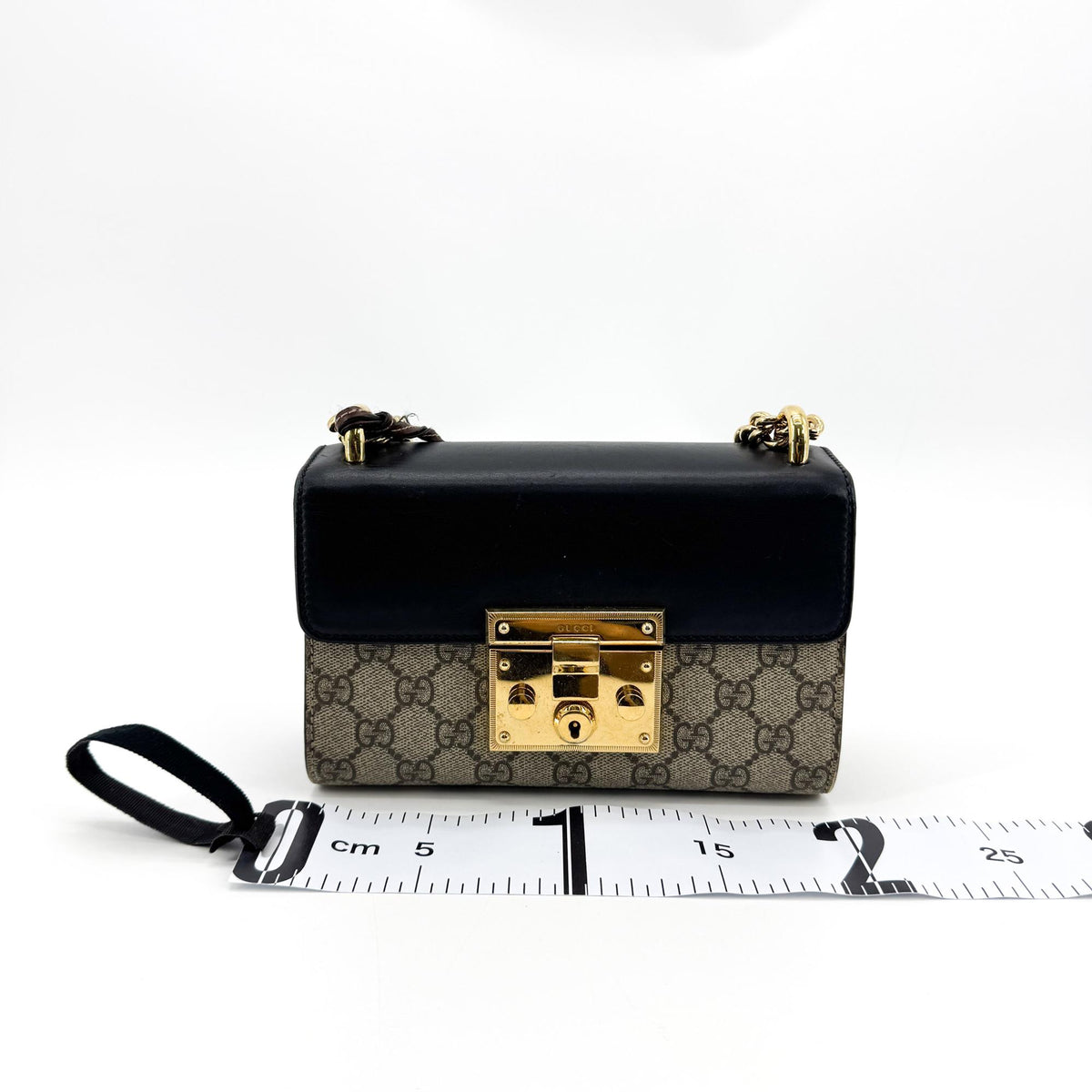 Gucci Padlock Chain Flap Blooms Print GG Coated Canvas and Leather, Brown, Canvas, Handbag
