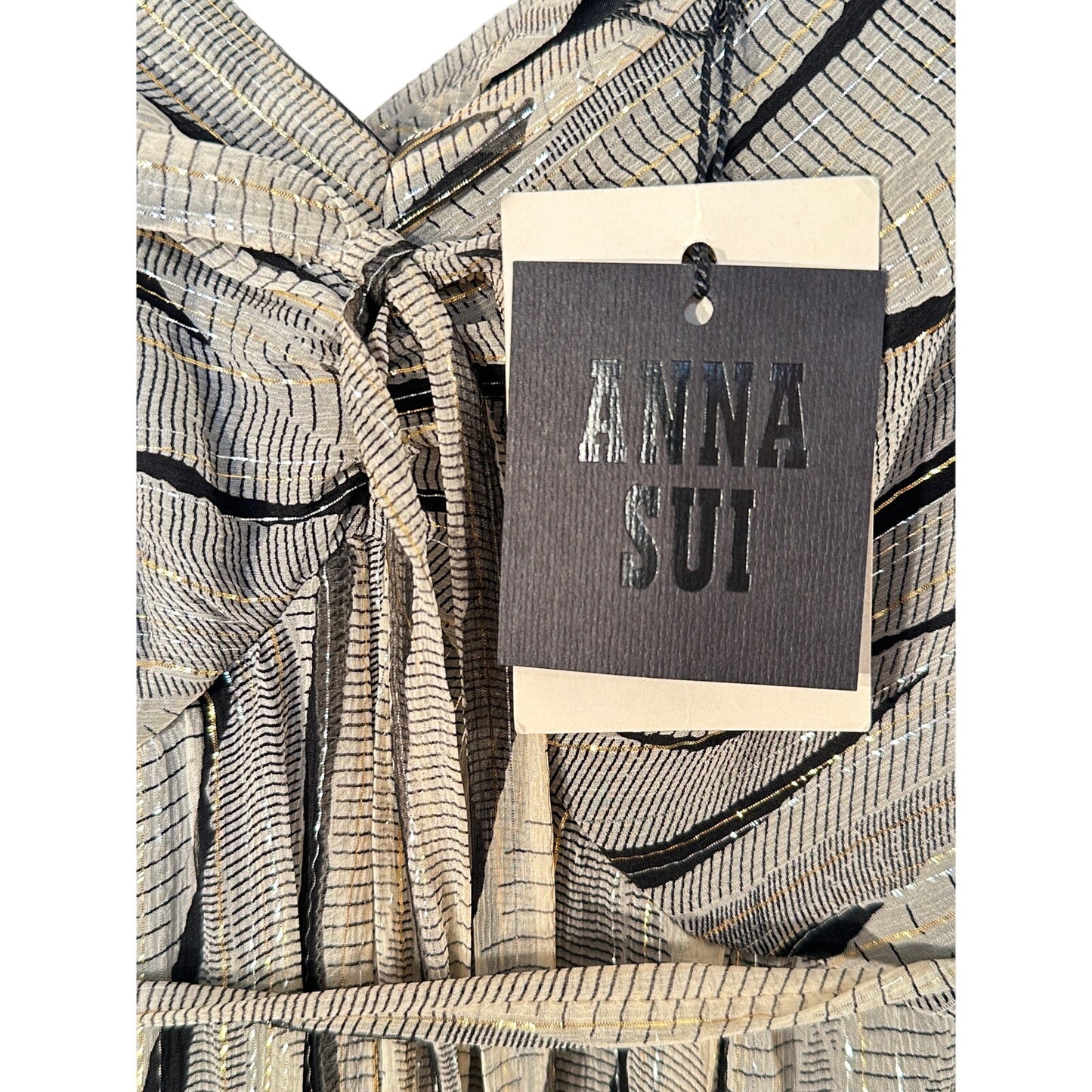 ANNA SUI Metallic Silk Blend Dress