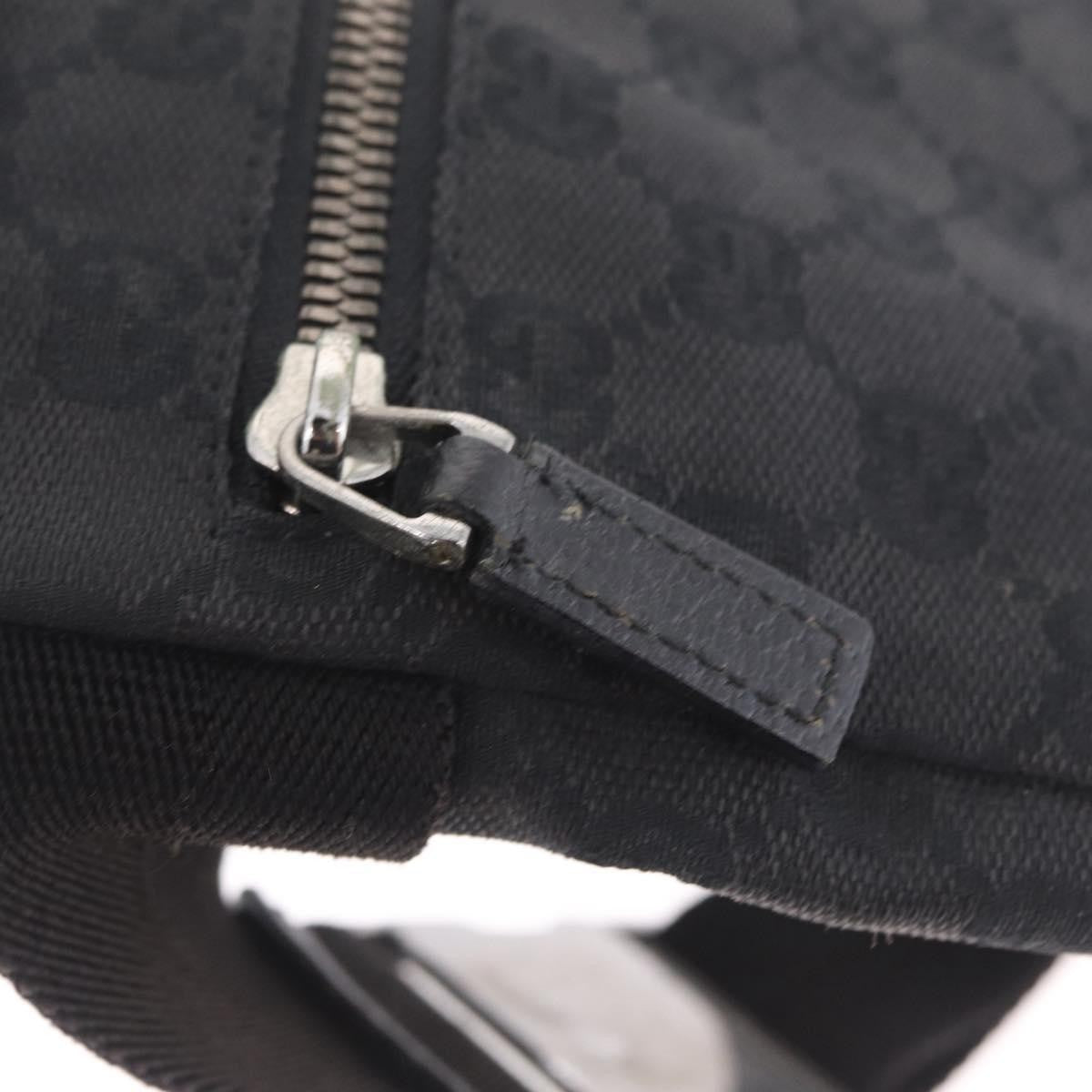Gucci Two Pocket Belt Bag GG Canvas, Black, Canvas, Handbag