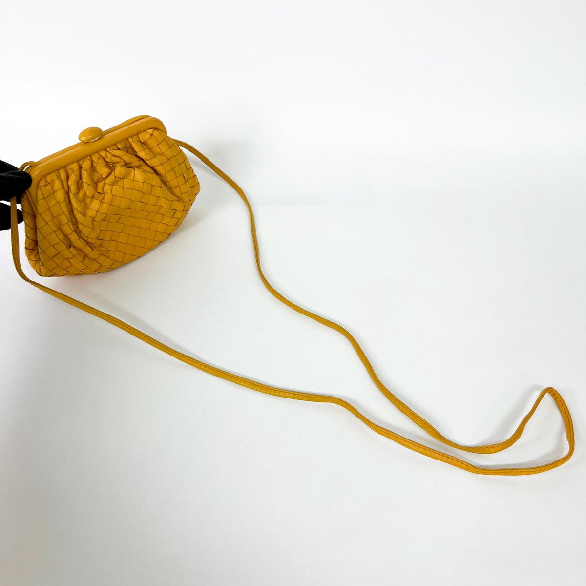 Bottega Veneta The Pouch Intrecciato Nappa, Yellow, Other, Clutch