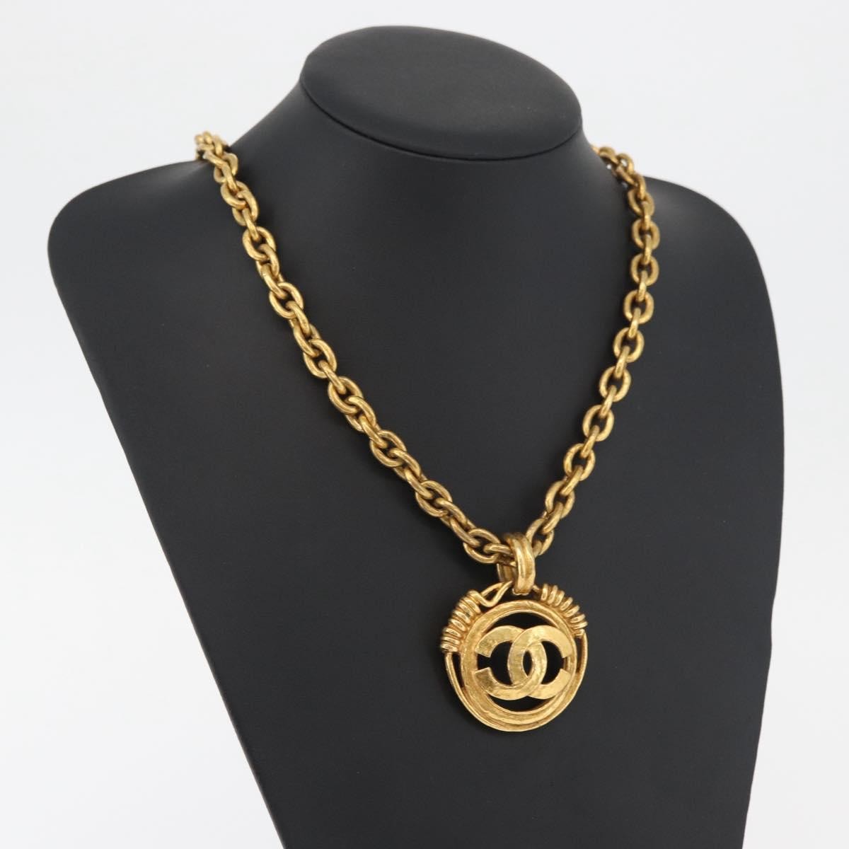 Chanel CC Pendant Metal, Gold, Metal, Necklace