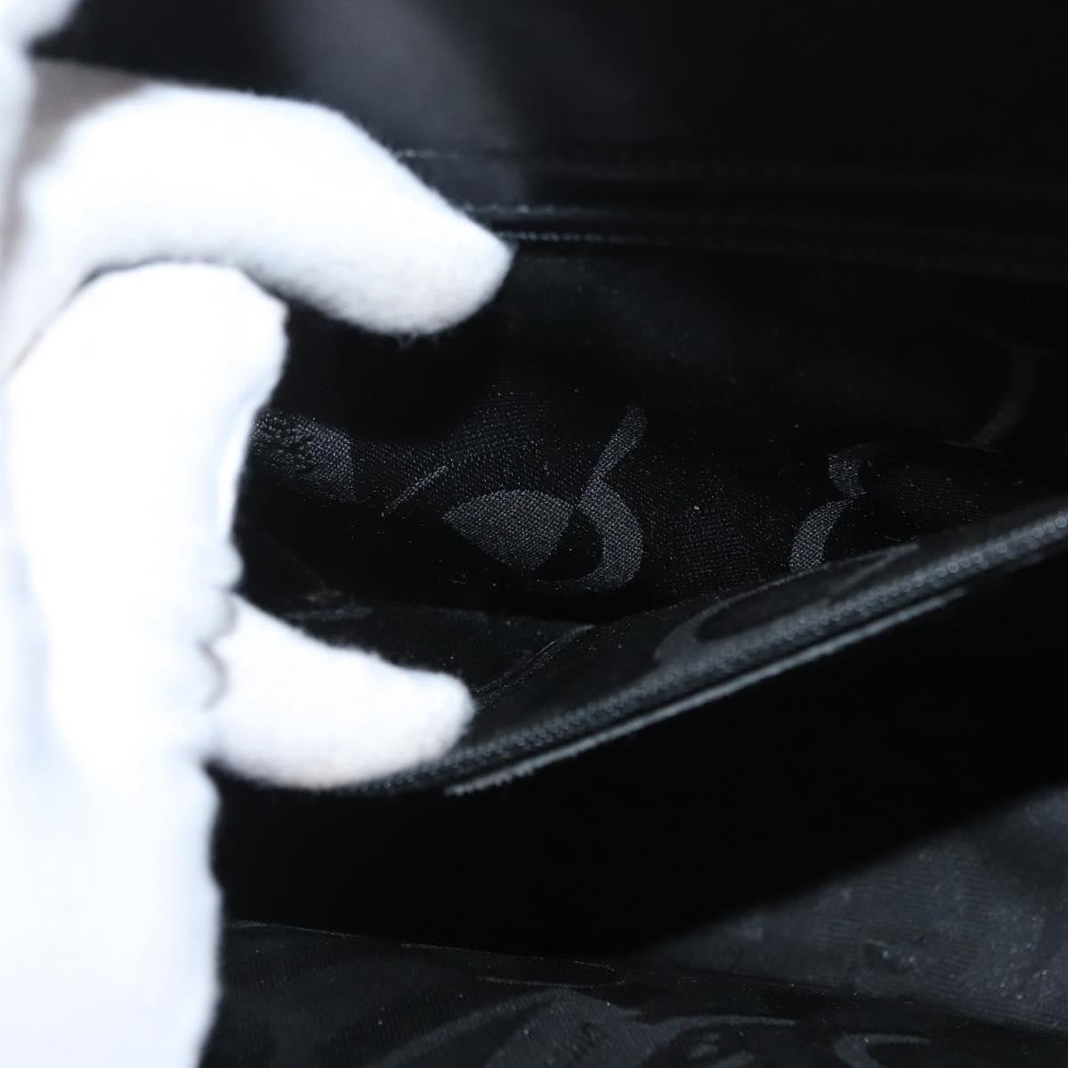 Salvatore Ferragamo Gancini Leather, Black, Leather, Handbag