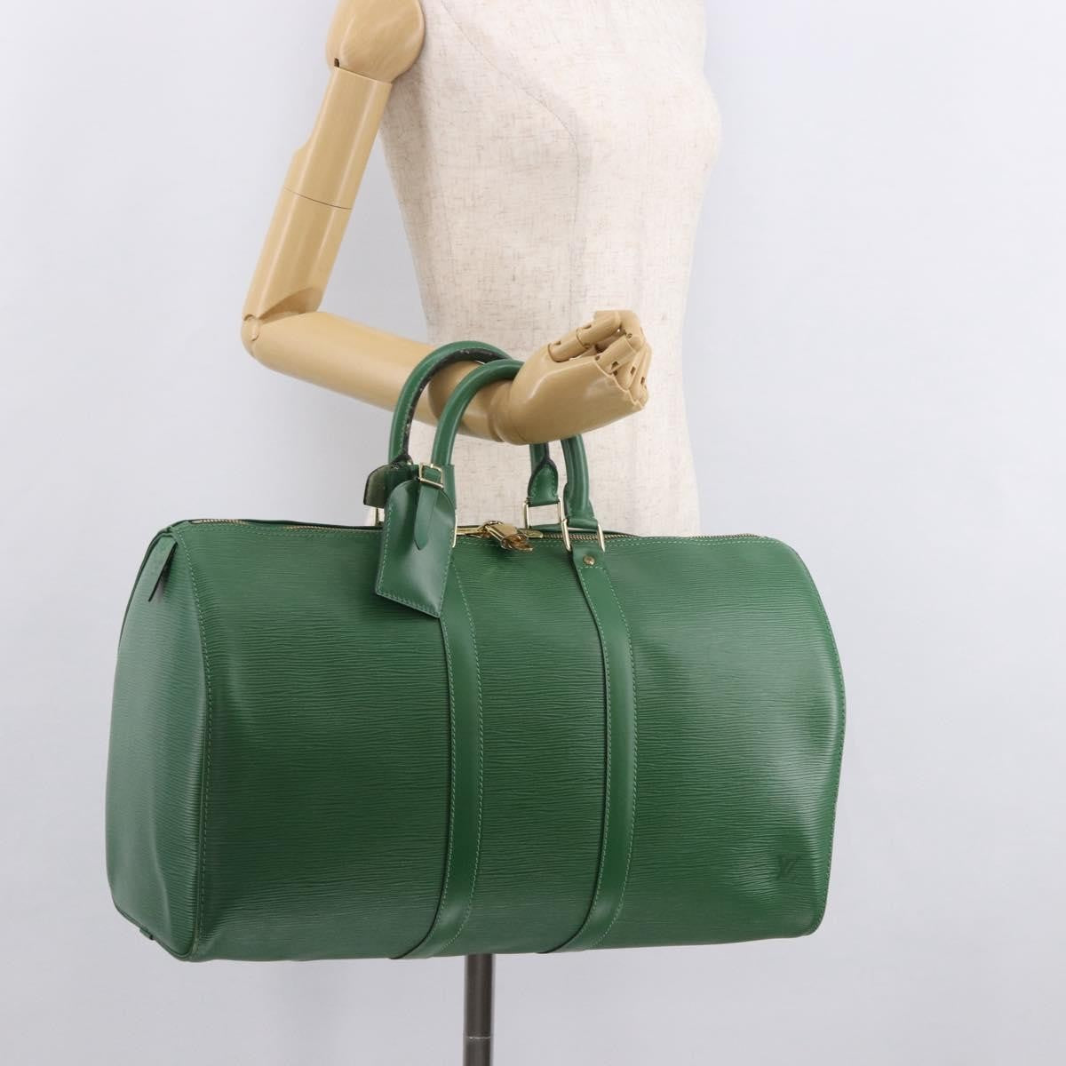 Louis Vuitton Keepall Epi Leather, Green, Leather, Travel Bag