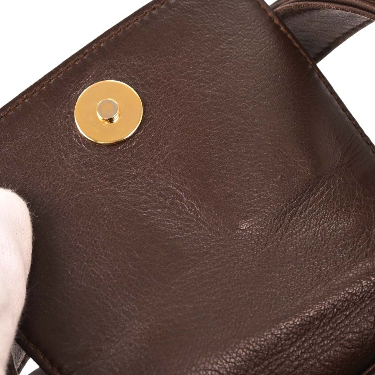 Loewe Anagram Leather, Brown, Leather, Handbag