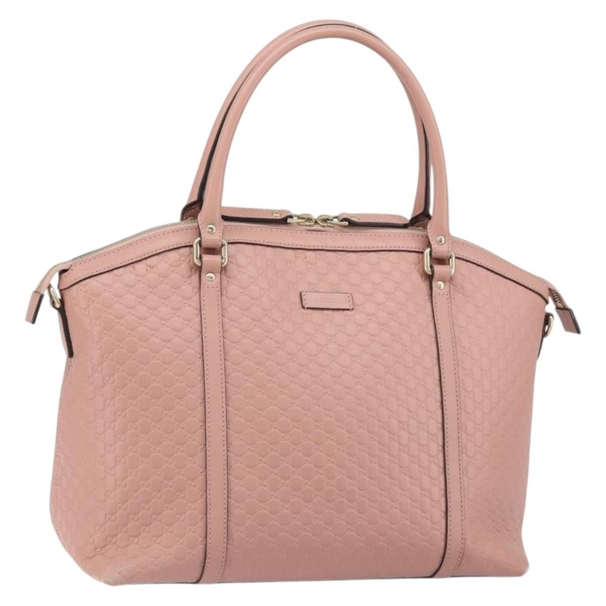 Gucci Britt Convertible Dome Satchel Microguccissima Leather, Pink, Leather, Tote Bag