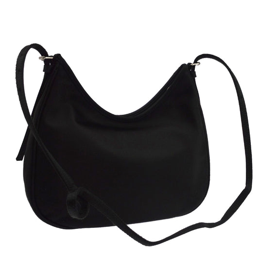 Balenciaga Leopolda Satin, Black, Satin, Shoulder Bag