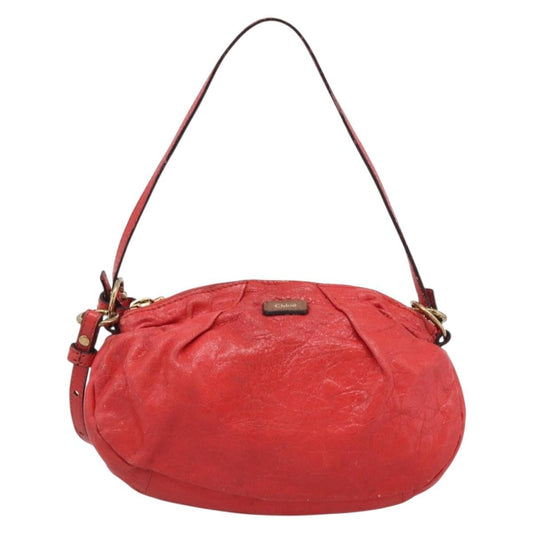 Chloe 2way shoulder bag Leather, Red, Leather, Shoulder Bag