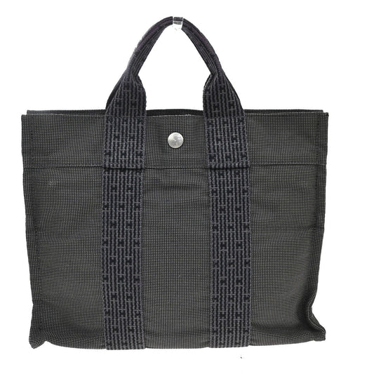 Hermes Fourre-tout Herline Canvas, Gray, Canvas, Tote Bag