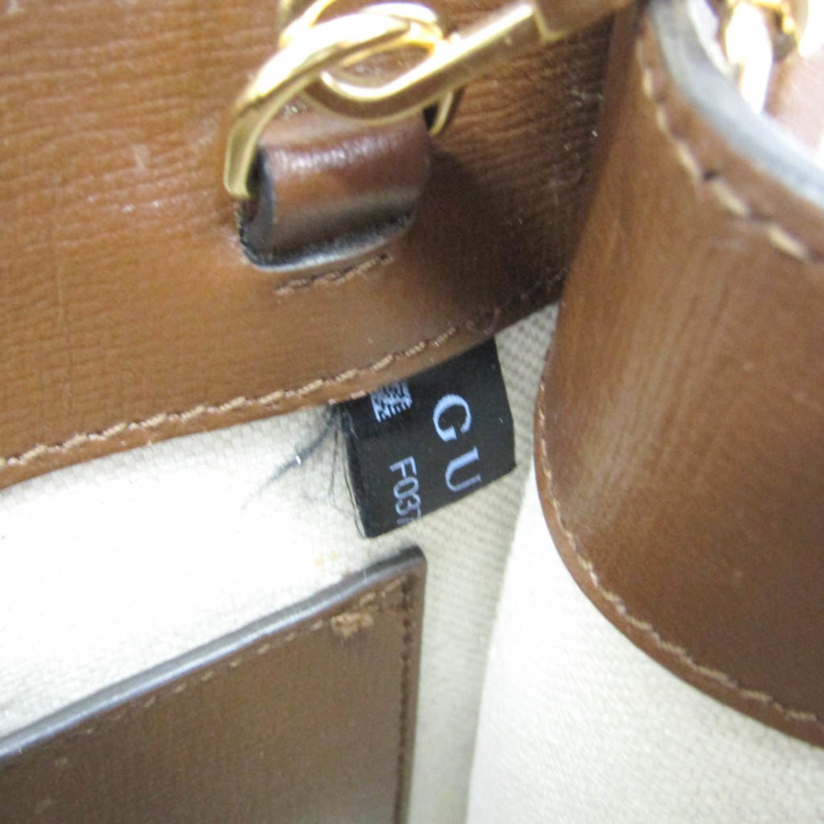 Gucci Interlocking G Patch GG Coated Canvas, Beige, Canvas, Tote Bag