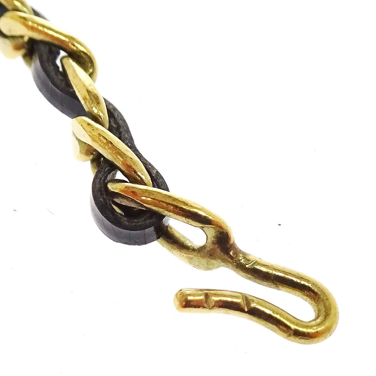 Chanel Vintage Round Medallion Pendant Metal and leather, Gold, Gold Plated, Necklace
