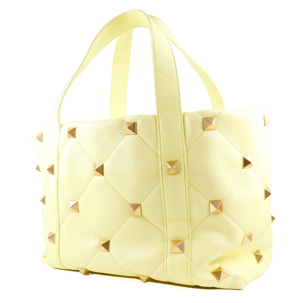 Valentino Garavani ROMAN STUD, Yellow, Leather, tote