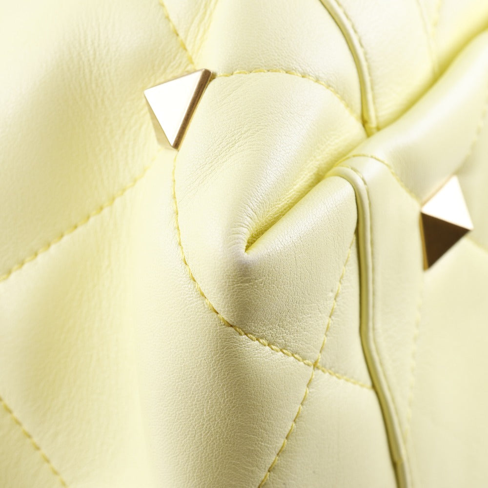 Valentino Garavani ROMAN STUD, Yellow, Leather, tote