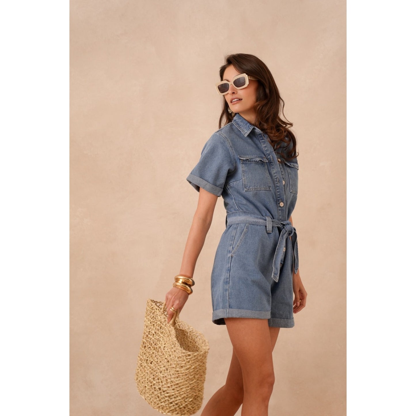 Oraije Paris Denim Playsuit